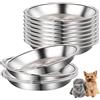 Lragvtbk 12 ciotole in acciaio inox per gatti poco profonde ciotole per cibo e acqua per cani e gatti di piccola taglia
