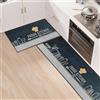 7VSTOHS Tappetini da cucina 2 pezzi, Tappeto Cucina Antiscivolo, Antiscivolo Impermeabile PVC Tappeti da Cucina, lavabile, Adatto per corridoi, cucine, bagni, 43x75+43x150cm