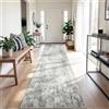 DEFYNEE Tappeto passatoia 80 x 300 cm, antiscivolo, a pelo corto, lavabile, pieghevole, design astratto per ingresso, cucina, soggiorno e ufficio, grigio bianco