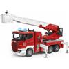 BRUDER SPIELWAREN Autopompa VDF Scania, Camion Vigili del Fuoco, Luci e Suoni, Giocattolo per Bambini, Bruder
