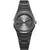 D1 Milano Utbl32 - Orologio analogico da donna in acciaio inox, quadrante grigio, cinturino nero, grigio scuro, classico, grigio scuro, classico