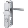 Hoppe di sicurezza Maniglia Amsterdam - su piastra lunga pz72, porte dello spessore di 42 - 47 mm, con nucleo ANTISCASSO, in acciaio inox opaco, 1 pezzi, 3662149