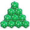 shibby 10 dadi poliedrici W20 per giochi di ruolo e tablet (verde)