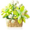 Vilbocr Set di mini blocchi di fiori, giocattoli, piante e piante grasse, vaso di fiori, collezione botanica, regalo di compleanno (gardenie 206 pezzi)