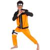 Chaks - Costume di Naruto, abito cosplay anime per convention | Costume ufficiale di Naruto, set da 5 pezzi con maglietta, pantaloni, bandana, marsupio e fascia per la gamba, Carnevale
