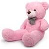 Sausudols XL Orsacchiotto Orso di Peluche 110 cm di Altezza Giganti Orso Peluche per Fidanzata Teddy Bear Regalo per Compleanno Natale e San Valentino Rosa