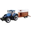 Tobar B18-44069 - Trattore New Holland T7HD con rimorchio per Cavalli, Scala 1:32, Colore: Blu