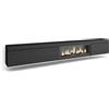 Skraut Home | Mobile TV Soggiorno | Ampio spazio a disposizione | 317x45x35 cm | Camino elettrico XXL | Sospeso, da appendere | Stile moderno | Nero