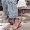 GILLIESNYI Estate Donna Moda Danza Tacchi alti Scarpe da sposa Pompa sexy Copertura femminile Tacco Party T-stage Sandali di cristallo trasparenti