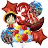 Bandai 19 pz One Piece Cute Cartoon FAI DA TE Anime Compleanno Palloncini Set Numero Palloncini Vestito Rufy Foil Ballon Festa di Compleanno Forniture Regalo
