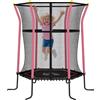 HOMCOM Trampolino per bambini Ø 1,63 m con rete di sicurezza con cerniera, 6 pali imbottiti inclusi, portata massima. 50 kg rosa n