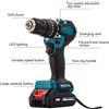 NONE Trapano a percussione senza fili brushless 40N·m ad alta coppia con 2 batterie grandi, funzione a impatto per legno, metallo, cemento, protezione da sovraccarico