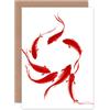 Wee Blue Coo Koi Fish Painting Greeting Card With Envelope Inside Premium Quality PESCE Pittura