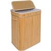Relaxdays Cesto portabiancheria Relaxdays con Coperchio, bambù, 72 l, Pieghevole, HxLxP: 60 x 40 x 30 cm, per Bagno, Naturale