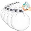 WANTELFOR Palline ornamentali in plastica trasparente, riempibili fai da te, ornamenti natalizi in plastica trasparente per artigianato, riempibili, 12 pezzi (8 cm)