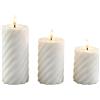 Relaxdays Candele LED Set 3 pz, Fiamma tremolante, in Vera Cera, Spirale, Senza Fiamma, Bianche, 18.5x7.5x7.5 cm