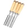 IGTOPS Set di 4 Scalpelli in Legno, Curve Con Bordo Semicircolare in Acciaio CR-V - 8, 12, 18, 24 mm per Artigianato Fai da Te (Bordo Esterno)