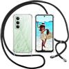 ISOI Cover con Cordino per Xiaomi Redmi 15 4G/5G, Custodia Trasparente con Collana Tracolla Laccio Collo Ultra Sottile Morbido TPU Silicone Antiurto AntiGraffio Case, Nero