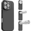 APEXEL Custodia per Telefono con Obiettivo Filettato da 17 mm Compatibile con iPhone 16 Pro, Compatibile con Tutti gli Obiettivi Teleobiettivo e Macro, Passo 0,75 mm, Custodia per Telefono Nera