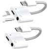 Kefiany Adattatore USB C a 3.5mm Cuffie Audio (2 Pack) Ricarica Auricolari Cavo Splitter per Apple iPhone iPad compatibile per Samsung Microfono Accessori Sdoppiatore Headphone Convertitore Aux Dongle tpc-3.5
