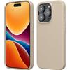 kwmobile Cover per Apple iPhone 15 Pro Custodia - Back Case Antiurto Bordo Rialzato - in Silicone TPU Flessibile - crema