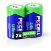 PKCELL CR123A Batteria al litio 1500mAh 3,0V (Non Ricaricabile) per fotocamere,sensore,allarme,Confezione da 2,PKCELL