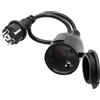 LANMINGLEL Cavo di prolunga Outdoor con spina Schuko, cavo di prolunga Schuko AC, cavo di alimentazione per prolunga di presa, nero, 3x1,5 mm² 16A 250V IP44 per casa, ufficio, esterni