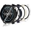 Bigqin 4PCS Custodia Compatibile con Amazfit Balance 2 Cover, Custodia Rigida per PC con Proteggi Schermo, Custodia HD con Vetro Temperato - Trasparente Nero Blu Bianco.