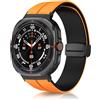 KeeFos Cinturino Compatibile con Samsung Galaxy Watch Ultra 47mm(2025/2024), Cinturino in Silicone Magnetica Morbido Bicolore per Samsung Galaxy Watch 8 Ultra/7Ultra 47mm(2025/2024) - Arancia