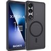 Vanrain Cover Magnetica per Sony Xperia 1 VII Compatibile con MagSafe, Opaca Custodia Traslucida Posteriore Indietro PC Rigido, Antiurto Resistente ai Graffi Protettiva Bumper Case, Nero