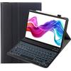 leleyo Custodia per tastiera per Samsung Galaxy Tab A 10,1 (T510/T515), con tastiera 7 colori, illuminazione magnetica, layout tedesco QWERTZ rimovibile, per Galaxy Tab A, nero