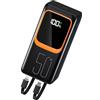 Powelephant Power Bank 50000 mAh con cavo integrato: batteria esterna a ricarica rapida da 22,5 W con grande capacità, caricabatterie portatile con torcia LED e 7 uscite e 3 ingressi-con cavo integrato