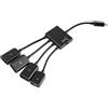 Leapiture Cavo host micro USB Cavo host da micro USB a 2X Tipo A Convertitore adattatore OTG femmina Dual USB Hub Power Charging Host Cable Card Reader Converter