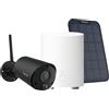 Reolink 5MP Solar Surveillance Outdoor Battery Telecamera Set con Home Hub Mini, Rilevamento AI, Sirena, Audio Bidirezionale, Impermeabile, Argus Eco Nero con Pannello Solare