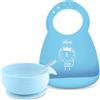 Chicco Set Pappa Chicco Easy Start in Silicone Azzurro 6m+