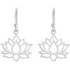 AeraVida Orecchini pendenti in argento Sterling 925 con fiore di loto spiritato, orecchini pendenti a forma di fiore di loto, orecchini pendenti in argento Sterling da donna, Argento sterling