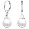 Lanbeide Orecchini Pendenti Argento Sterling 925, 4 Perle, Design Dangle, Ipoallergenici per Donne