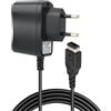 Snugloo Cavo di Ricarica Compatibile con NDS (Original/Fat) Gameboy Advance Sp (GBA SP), Alimentatore 5v 0,5a con Cavo da 1,2 M, Spina ue 2 Poli per Console Retro, Nero