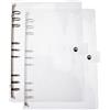 SUPERFINDINGS 2PCS Trasparente B5 Raccoglitore per Notebook Coperture per Raccoglitori In Plastica PVC Raccoglitore A 9 anelli per Fogli Sciolti 28x22x2.6cm Planner Cover Protector Snap