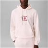 Calvin Klein Felpa Calvin Klein con cappuccio in spugna di cotone con logo da uomo rif. LV04RE255G, Bianco
