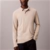 Calvin Klein Polo Calvin Klein a maniche lunghe in cotone Supima da uomo rif. LV040EM909, Beige