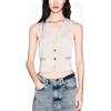 Armani Exchange Gilet Armani Exchange Sartoriale In Raso Crepe Riciclato da donna rif. XW001954 AF21553, Beige