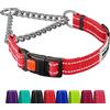 CollarDirect Collare per Cani Riflettente Collari per martingala Fibbia a sgancio Laterale Catena per addestramento Collari per Animali Domestici Regolabili Nero Blu Verde, Nylon