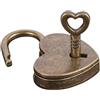 Galyacht Lucchetto a forma di cuore in ottone antico, serratura a chiave, bronzo, lucchetto, viaggio, stoccaggio