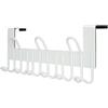 SKOLOO Ganci sopra la porta - per porte fino a 1-3/4 '' di spessore, appendiabiti in metallo con 9 ganci, appendiabiti sopra la porta per cappotti, cappelli, asciugamani, bianco