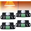 Mitening 4 Pezzi Interruttore sensore di Movimento, Controller interruttore LED Sensore PIR 12V/24V per Strisce LED Flessibili