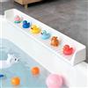 Dreamtop Paraspruzzi per vasca da bagno, mensola da gioco per vasca da bagno, vassoio per giocattoli per vasca, paraspruzzi in silicone previene fuoriuscite d'acqua in bagno (bianco)