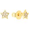 s.Oliver Orecchini a perno Orecchiniper bambine in Argento 925, con vetro, 0,5 cm, oro, stella, Forniti in confezione regalo per gioielli