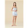 NOIDINOTTE PIGIAMA DONNA COTONE BRETELLINA FA009634 CERULEO