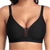 Ganado Reggiseno da donna senza ferretto, senza cuciture, liscio, morbido, in pizzo alla moda, con scollo a V, comodo, reggiseni imbottiti, senza ferretto, morbido reggiseno senza cuciture, Reggiseno morbido